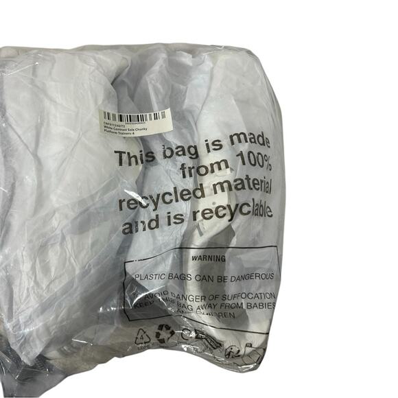 PrettyLittleThing Contrast Sole Chunky Platform Sneakers White Size NWT Size 6US - Picture 4 of 10